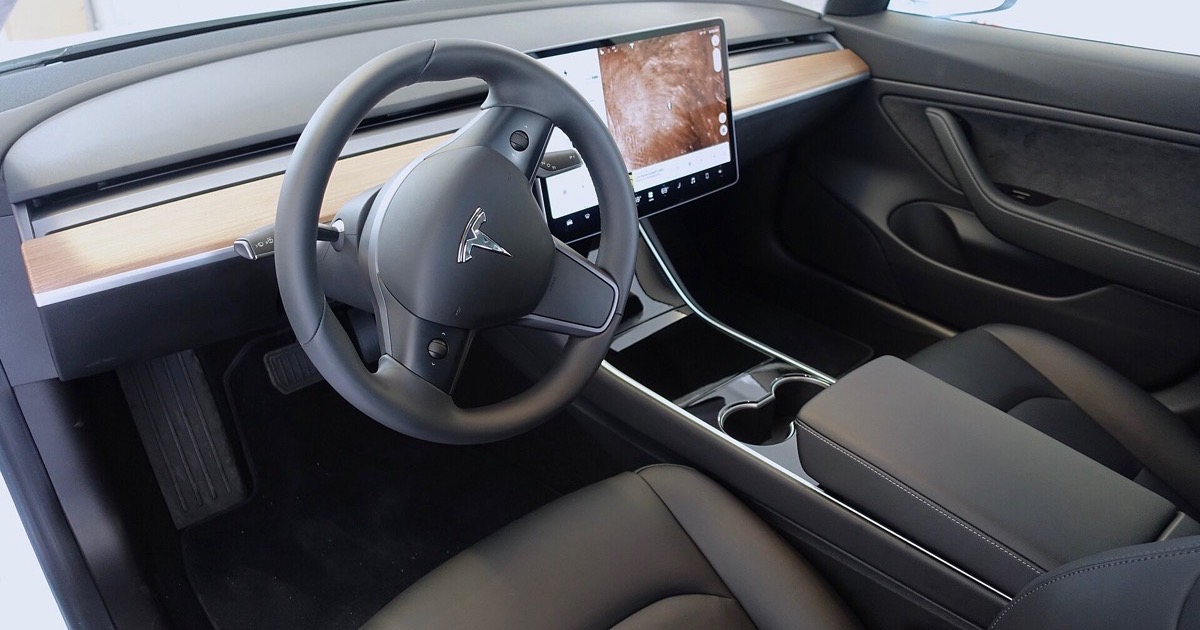 Tesla Model 3 minimalist dashboard and center screen